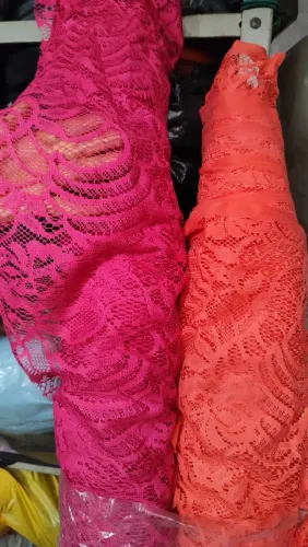 Renda para artesanato - rosa e laranja