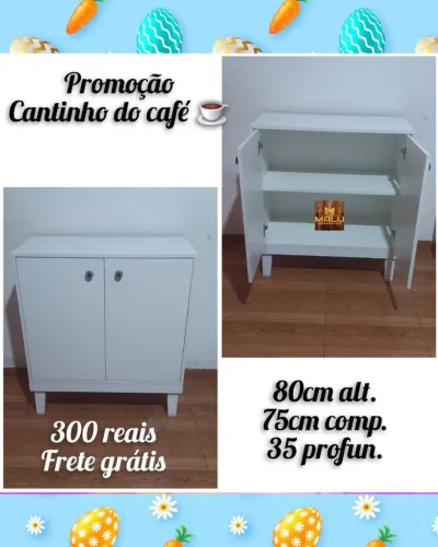 Armário de Cozinha Branco 80cm Alt. 75cm Comp. 35cm Prof.