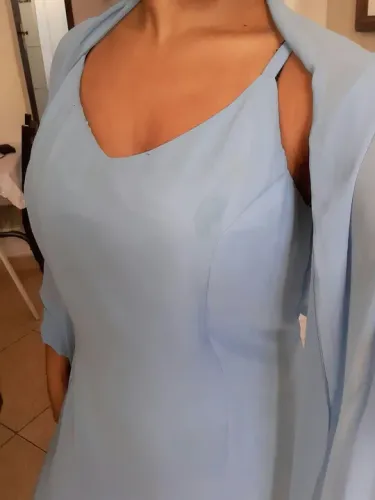 Vestido de Festa Azul crepe ( Tam. 46)