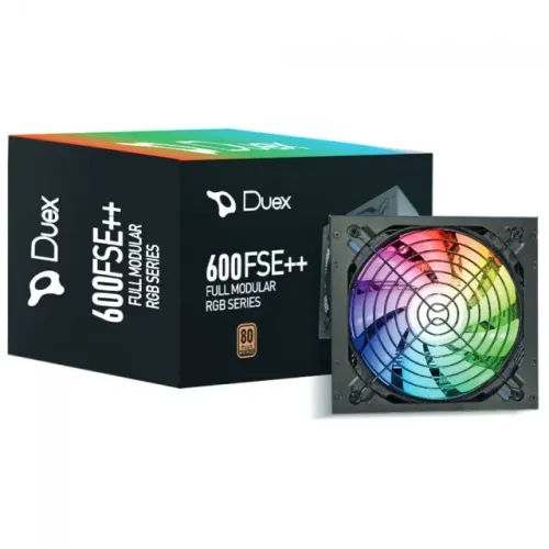 Fonte ATX 600W Real PFC Ativo 80 Plus Bronze Duex DX 600FSE++ RGB Full Modular - WZetta