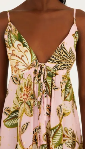 Vestido NOVO curto FARM. Estampa: Floral detalhe em lurex. Tamanho: M. 