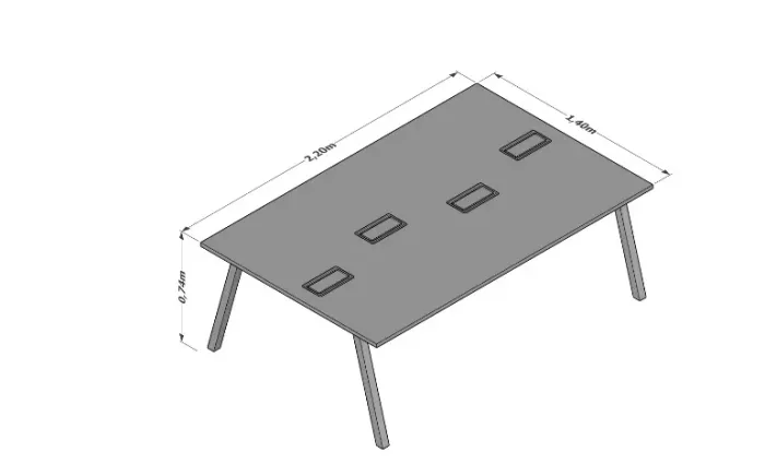 Mesa de trabalho plataforma - 4 lugares - com cx. tomada - 50% off