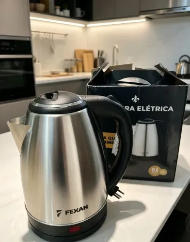Chaleira Elétrica Fexan Inox NOVA