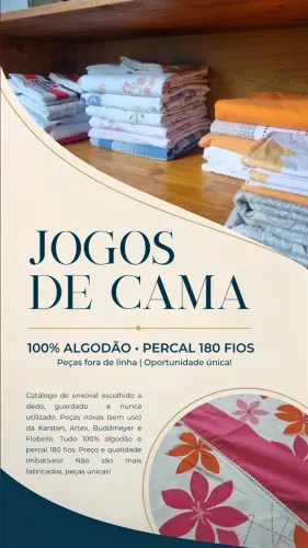 JOGOS DE LENÇOL - PERCAL 180 FIOS - 100% ALGODÃO
