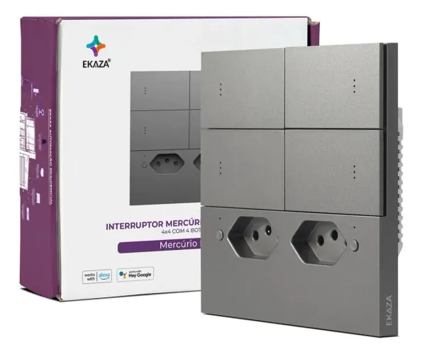 Interruptor inteligente Ekaza 4x4 zigbee