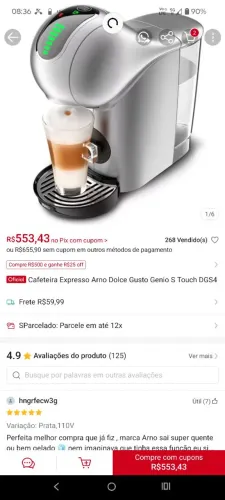 Cafeteira Arno Dolce Gusto