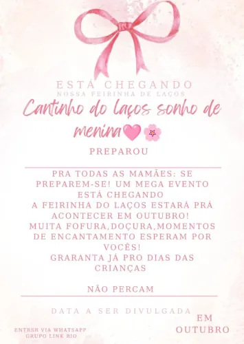 Cantinho dos laços sonho de menina?