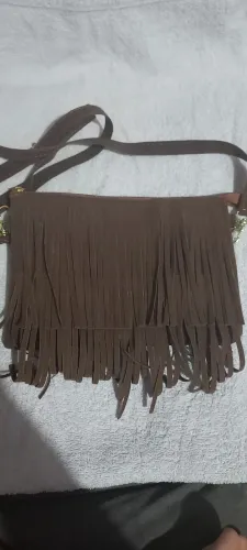 Bolsinha Country marrom com franjas!