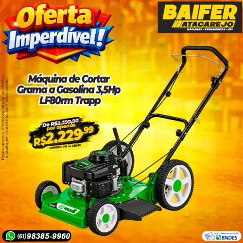 Máquina de Cortar Grama a Gasolina 3,5Hp LF80rm Trapp