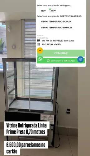 Vitrine Refrigerada Linha Prime 0,70 M vidro anti-embaçamento