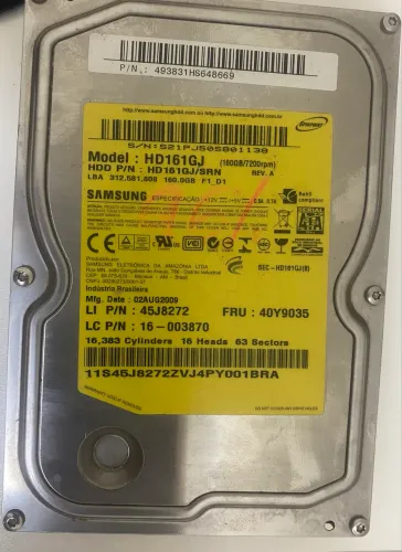 HD 160GB Saúde 96% para PC