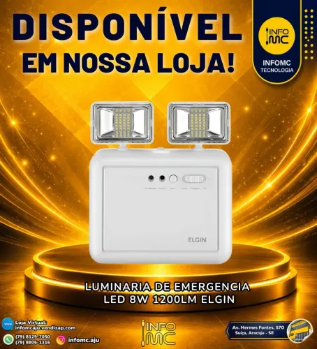Luminária de emergência 8w 1200LM