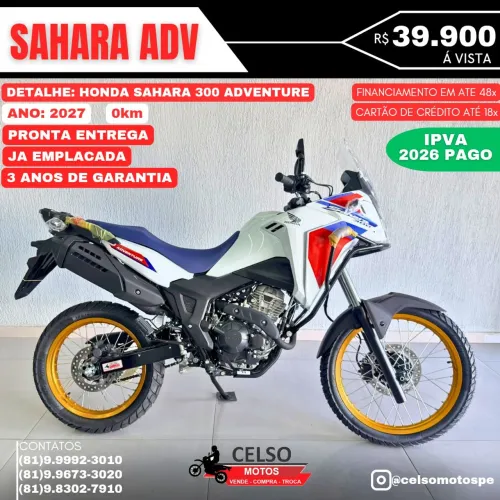 Sahara 300 2027 Adventure 0km! Emplacada e pronta entrega! Financio 48x