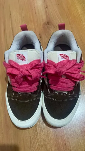 vans knu marrom com rosa, edicao limitada, 38
