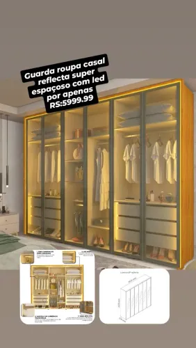 Guarda roupa casal reflecta super espaçoso ? MDF