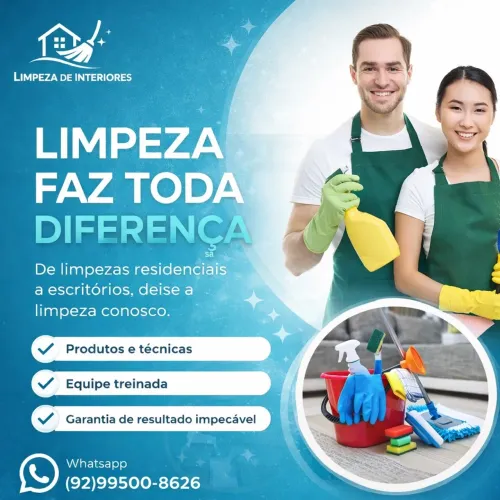 Limpeza Residencial/Comercial/Pós-Obra/Lavação de Vidro