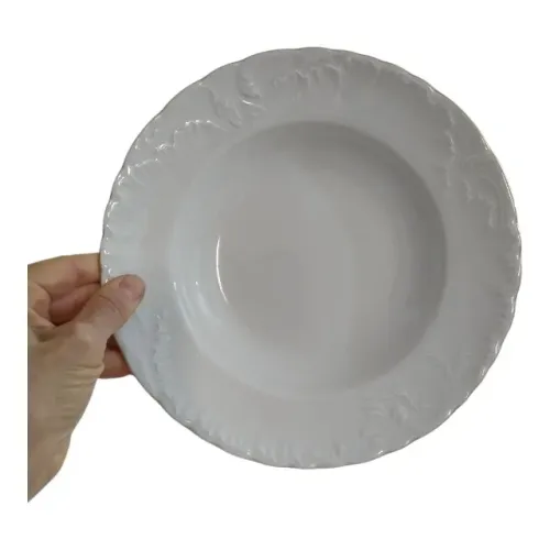Prato Fundo Antigo Porcelana Bavária Borda Ouro 6 Unid