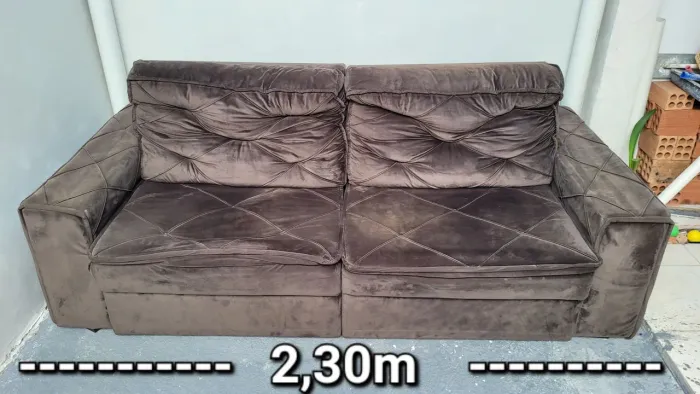 Sofá Chaise 2 lugares Marrom