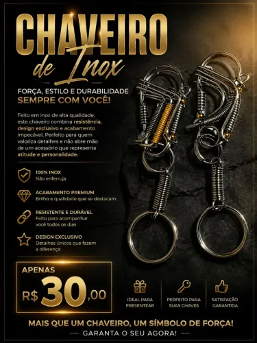 Chaveiro de inox artesanal..