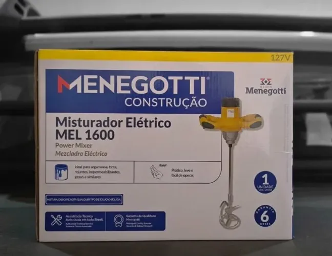 Misturador Elétrico Tinta/Gesso/Argamassa Menegotti 1600W 110v