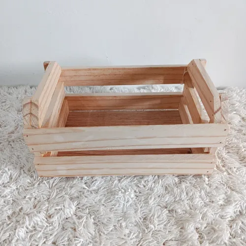 Caixote De Madeira Decorativo Para Organizar Pinus Novo