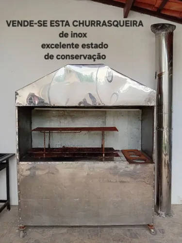 Churrasqueira de inox, largura 1.90