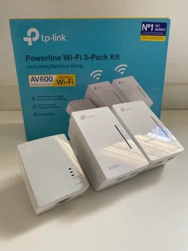 Repetidor Extensor Wi-Fi TP-Link Powerline AV600 Kit Triplo 