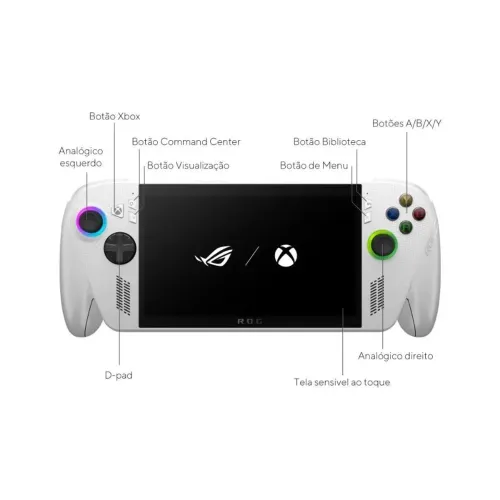 Console portátil Rog XBOX Ally AMD Z2 A 512GB SSD 16GB RAM W11 Tela 7 Pol Oficial Asus 
