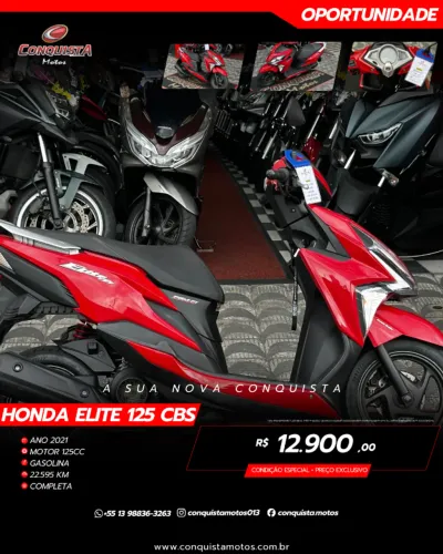 Elite 125 CBS 2021 Apenas 22.595Km (Conquista Motos)