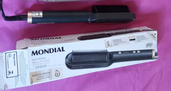 Escova alisadora mondial Black Gold Argan