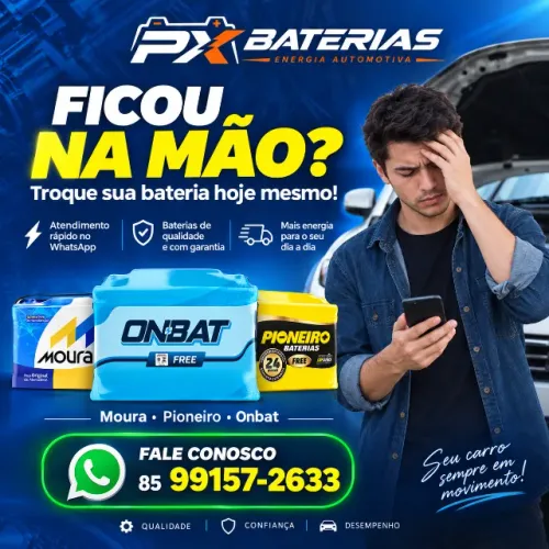BATERIA É NA PX BATERIAS! NOVAS A PARTIR DE $279,90