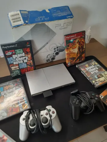 Playstation 2 Bloqueado Original Com Caixa/Controle/Cabos/Jogos ORIGINAIS