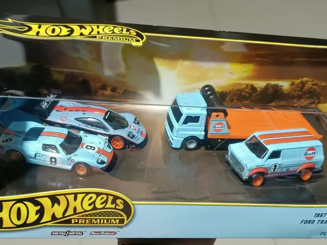 Pack Hotwheels PREMIUM GULF 4 miniaturas