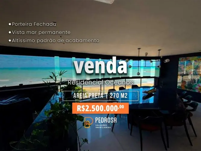 Apartamento à venda com 270 m2 - 3 quartos - no bairro de Areia Preta/Natal - 4 vagas