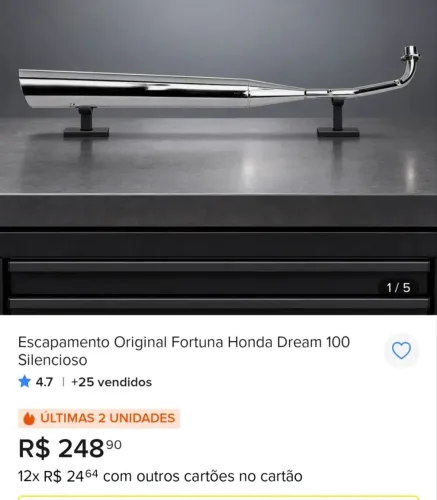 Escapamento Honda Dream Fortuna