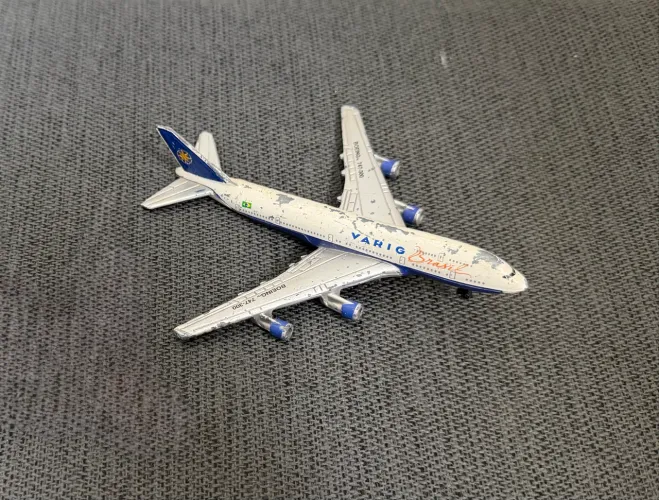 miniatura avião varig | boeing 747 | 20 cm | ícone da aviação | campinas/sp
