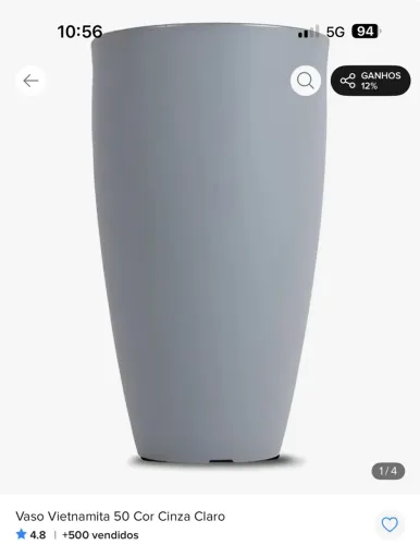 Vaso Cinza