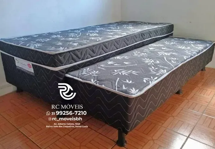 Base box solteiro Bibox 88x1.88 com Auxiliar D33 Direto da Fábrica | Garantia Inclusa