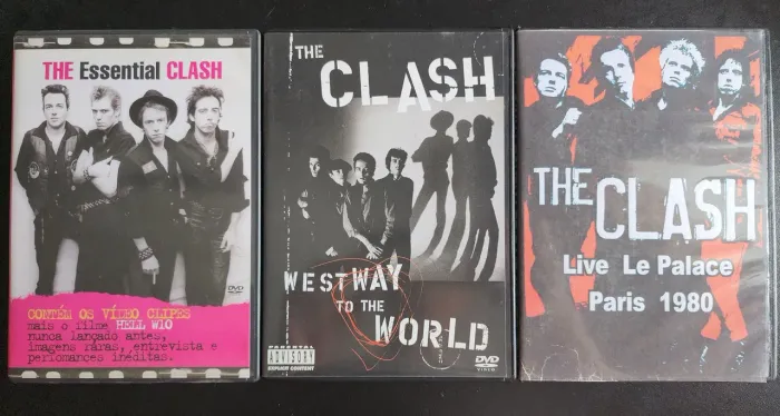 3 DVDs do The Clash - The Essential Clash, West Way to the World e Live Le Palace 1980