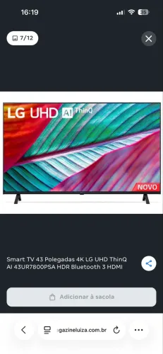Smart TV LG 4K 43 Polegadas