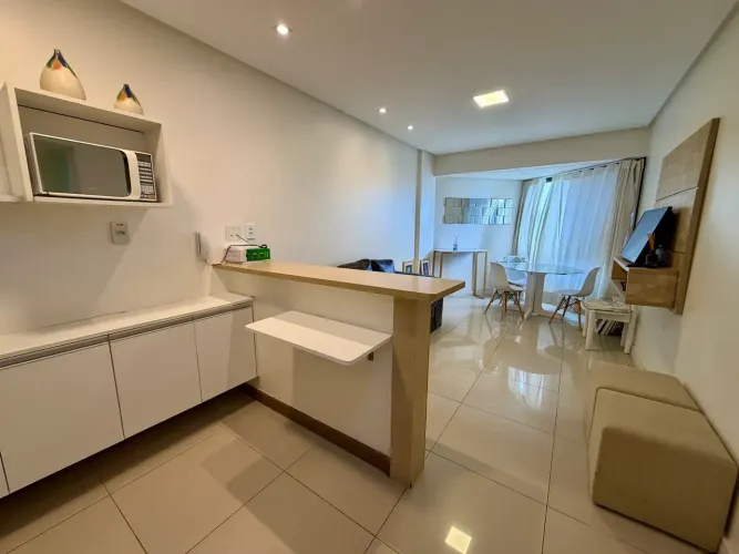 Apartamento mobiliado, nascente, 1/4 e sala, 50m²,  1 vaga, Pituba.
