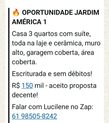 Vendo excelente casa em águas lindas