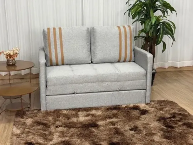 Sofá Cama Dominic 1,40 m Linho Novo Pronta Entrega @