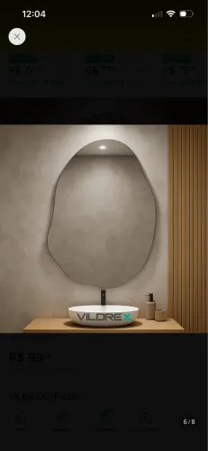 Espelho Vildrex Roma 70x50cm lapidado design moderno luxo 