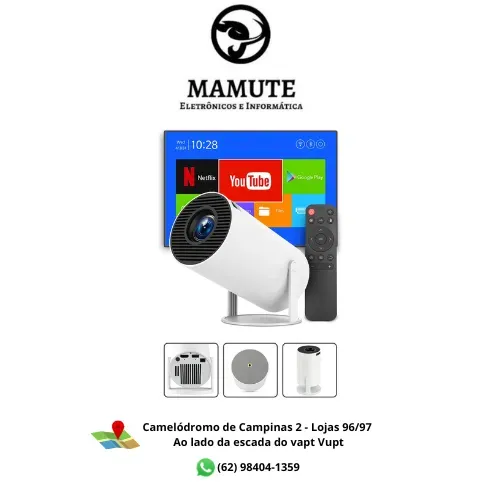 Mini Projetor Hy300 Android 4k Portátil Wi-fi Bluetooth Hdmi Usb Cinema Em Casa Compacto 