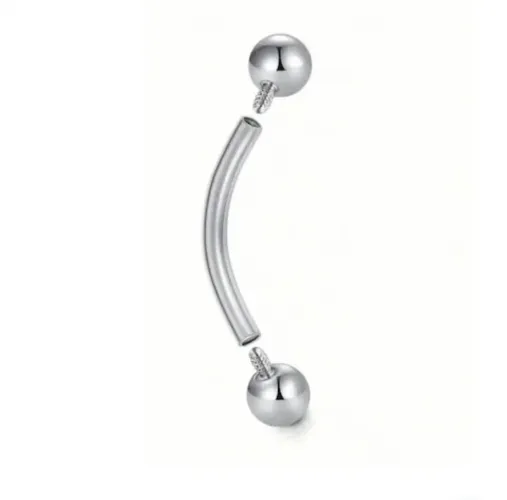 Piercing de sobrancelha aço cirúrgico 8 mm com rosca interna