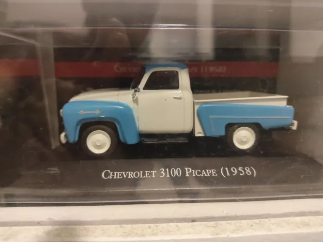 Miniatura Chevrolet 3100 picape 1958 inesquecíveis do Brasil 
