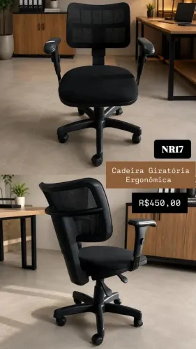 Cadeira Giratória Ergonômica NR17