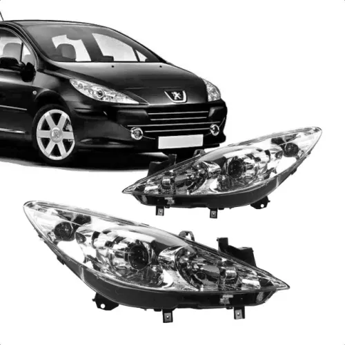 Farol Direito Peugeot 307 2007 a 2012 ELÉTRICO C/MOTOR TYC