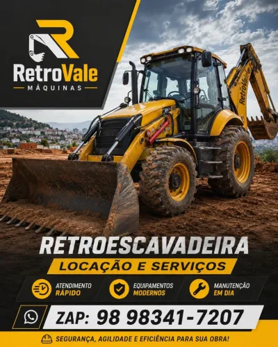 ? Aluguel de Retroescavadeira com Operador ? Atendimento Rápido!